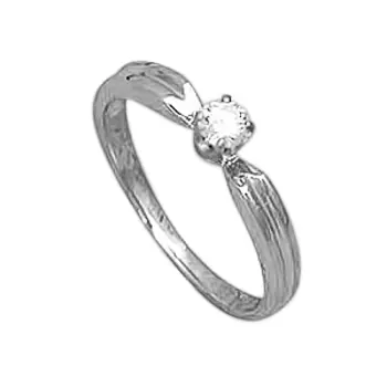 Кольцо с фианитом Линии Любви
