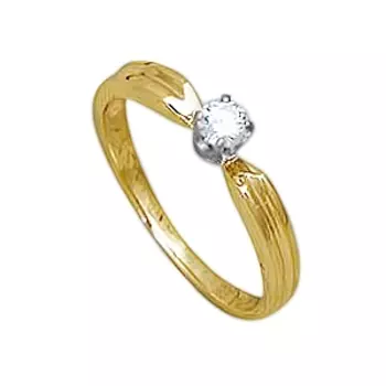 Кольцо с фианитом Линии Любви