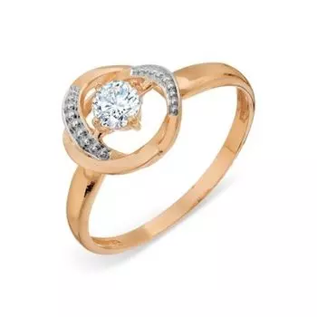 Кольцо с фианитом Линии Любви