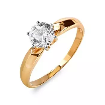 Кольцо с фианитом Premium Линии Любви