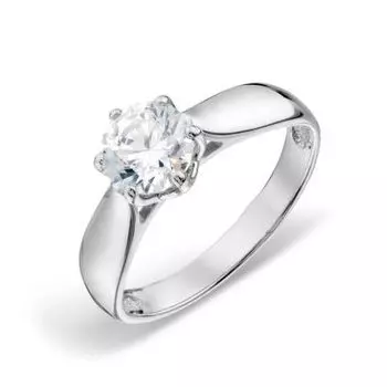 Кольцо с фианитом Premium Линии Любви