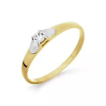 Кольцо с фианитом Premium Линии Любви