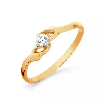 Кольцо с фианитом Premium Линии Любви