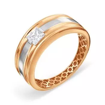 Кольцо с фианитом Premium Линии Любви