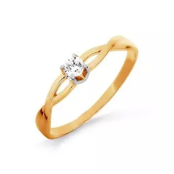 Кольцо с фианитом Premium Линии Любви