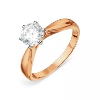 Кольцо с фианитом Premium Линии Любви