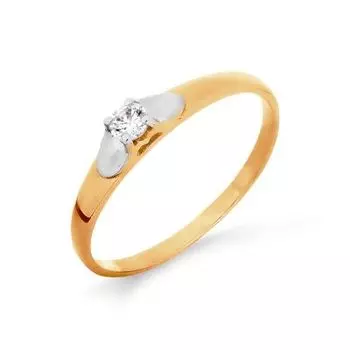 Кольцо с фианитом Premium Линии Любви