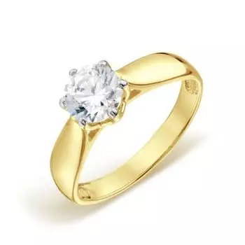 Кольцо с фианитом Premium Линии Любви