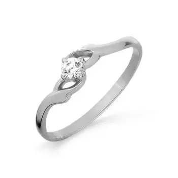 Кольцо с фианитом Premium Линии Любви
