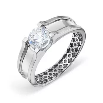 Кольцо с фианитом Premium Линии Любви