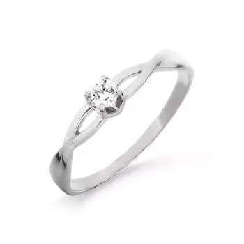 Кольцо с фианитом Premium Линии Любви