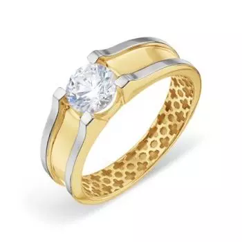 Кольцо с фианитом Premium Линии Любви