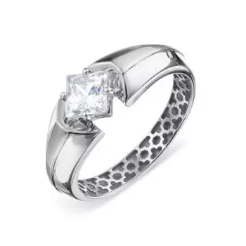 Кольцо с фианитом Premium Линии Любви