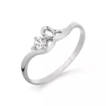 Кольцо с фианитом Premium Линии Любви