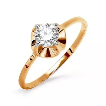 Кольцо с фианитом Premium Линии Любви