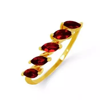Кольцо с гранатами Линии Любви