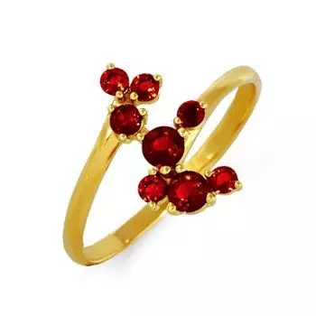 Кольцо с гранатами Линии Любви