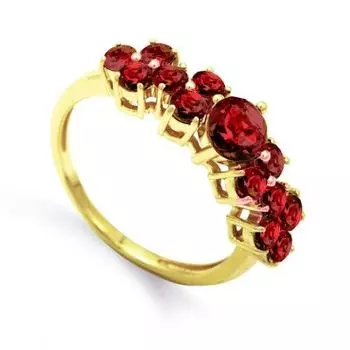 Кольцо с гранатами Линии Любви