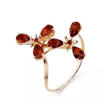 Кольцо с гранатами Линии Любви