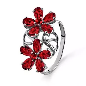 Кольцо с гранатами Линии Любви