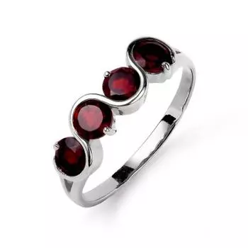 Кольцо с гранатами Линии Любви