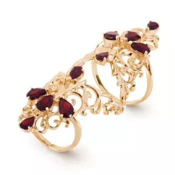 Кольцо с гранатами Линии Любви