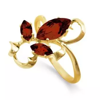 Кольцо с гранатами Линии Любви