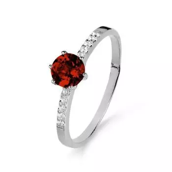 Кольцо с гранатом и фианитами Линии Любви