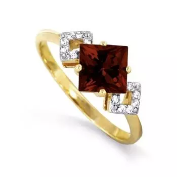 Кольцо с гранатом и фианитами Линии Любви
