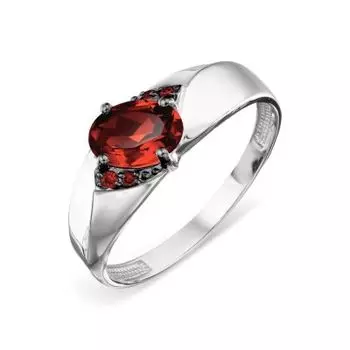 Кольцо с гранатом и фианитами Линии Любви