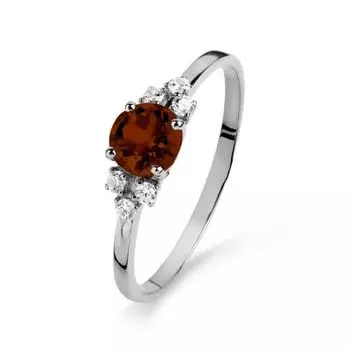 Кольцо с гранатом и фианитами Линии Любви