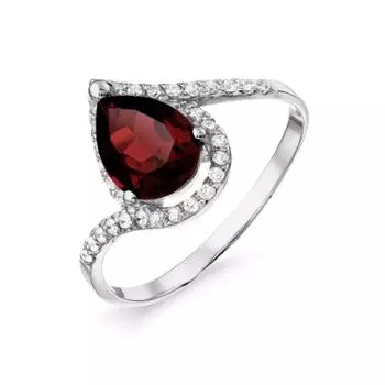 Кольцо с гранатом и фианитами Линии Любви