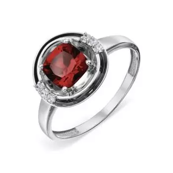 Кольцо с гранатом и фианитами Линии Любви