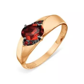 Кольцо с гранатом и фианитами Линии Любви