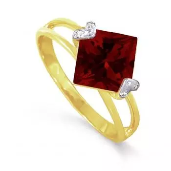 Кольцо с гранатом и фианитами Линии Любви