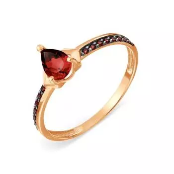 Кольцо с гранатом и фианитами Линии Любви