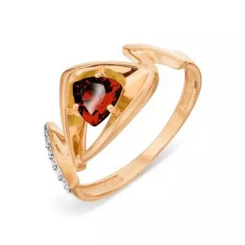 Кольцо с гранатом и фианитами Линии Любви