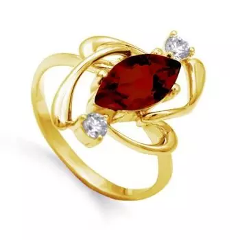 Кольцо с гранатом и фианитами Линии Любви