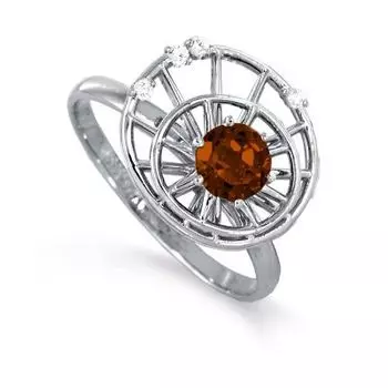 Кольцо с гранатом и фианитами Линии Любви