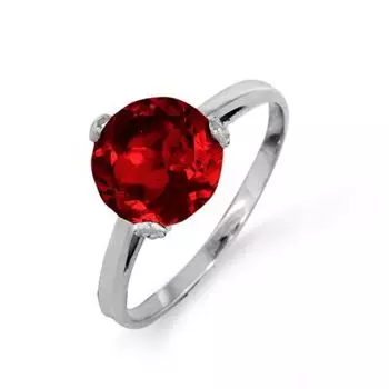 Кольцо с гранатом и фианитами Линии Любви
