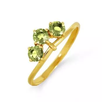 Кольцо с хризолитами Линии Любви