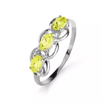 Кольцо с хризолитами Линии Любви