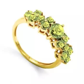 Кольцо с хризолитами Линии Любви