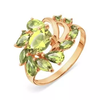 Кольцо с хризолитами Линии Любви