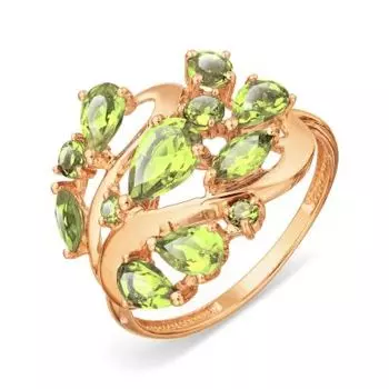 Кольцо с хризолитами Линии Любви