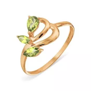 Кольцо с хризолитами Линии Любви