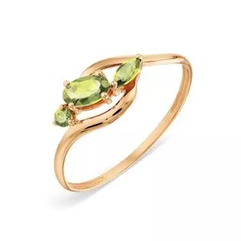 Кольцо с хризолитами Линии Любви