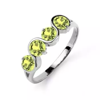 Кольцо с хризолитами Линии Любви