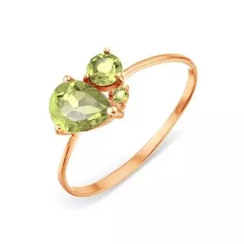 Кольцо с хризолитами Линии Любви