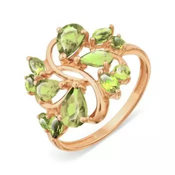 Кольцо с хризолитами Линии Любви